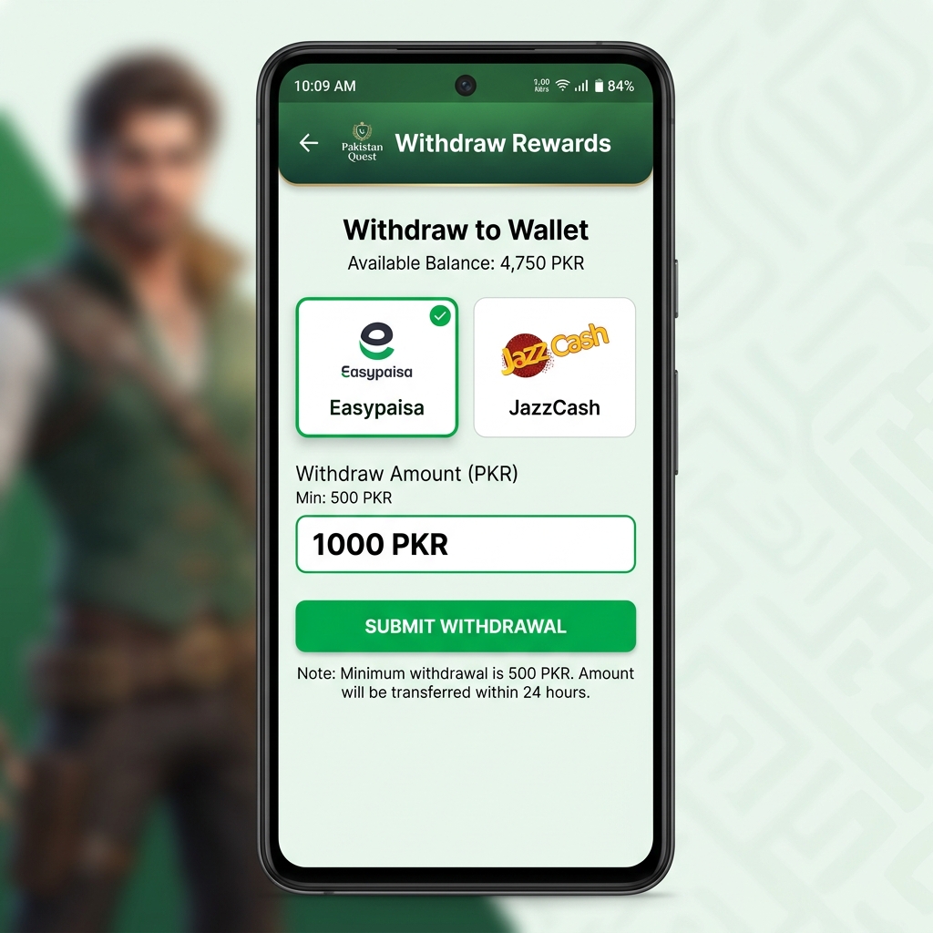 Super 85 Game Withdrawal Screen