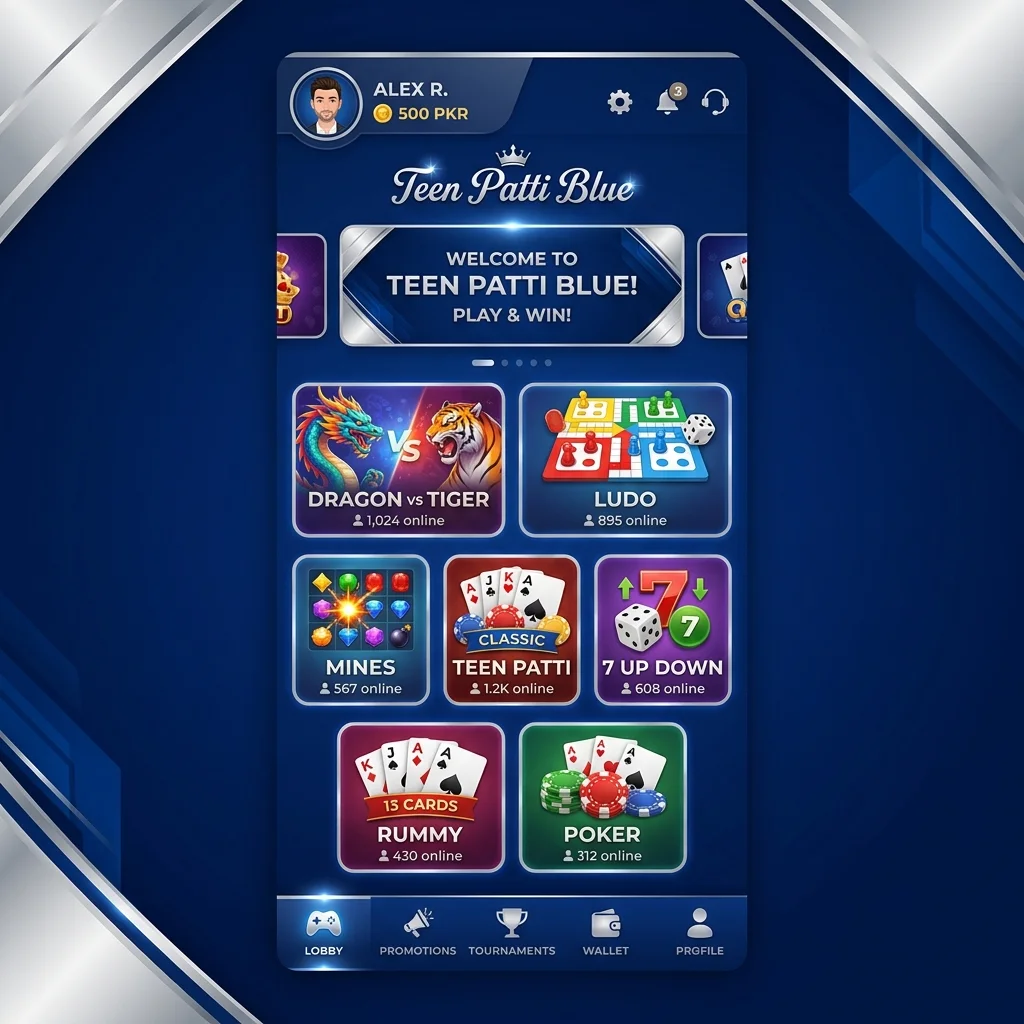 Teen Patti Blue App Lobby